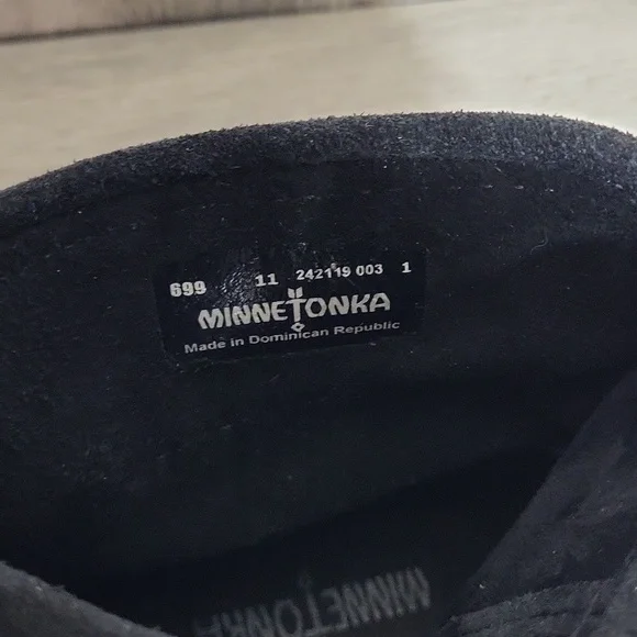 Minnetonka Womens 11 Double Fringe Suede Zip Boots Moccasin Style Southwestern - Picture 7 of 9